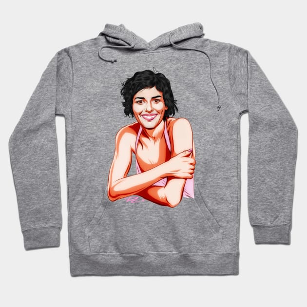 Audrey Tautou - An illustration by Paul Cemmick Hoodie by PLAYDIGITAL2020